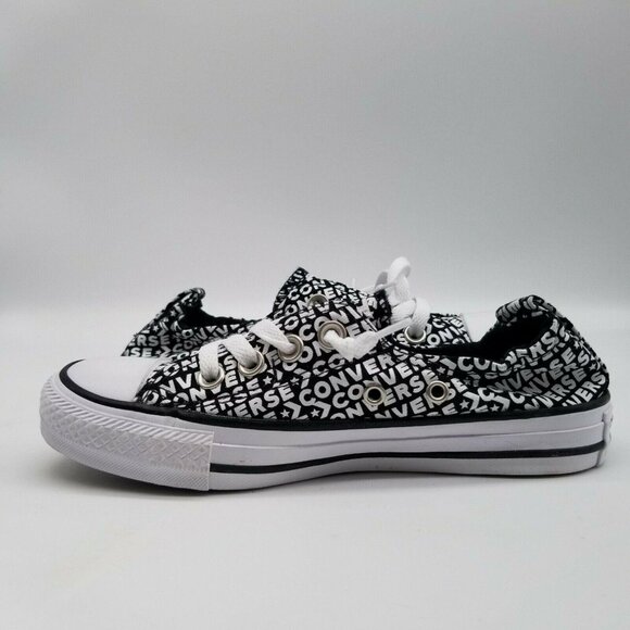 Converse All Star Shoreline Womens Logo Sneakers Shoes 565544F Black‎ White Sz 5 - Picture 3 of 9
